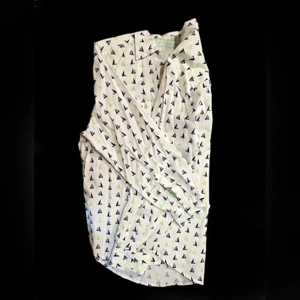 Style & Co, Size Petite XL, White Button-Down Graphic Longsleeve - Picture 13 of 15